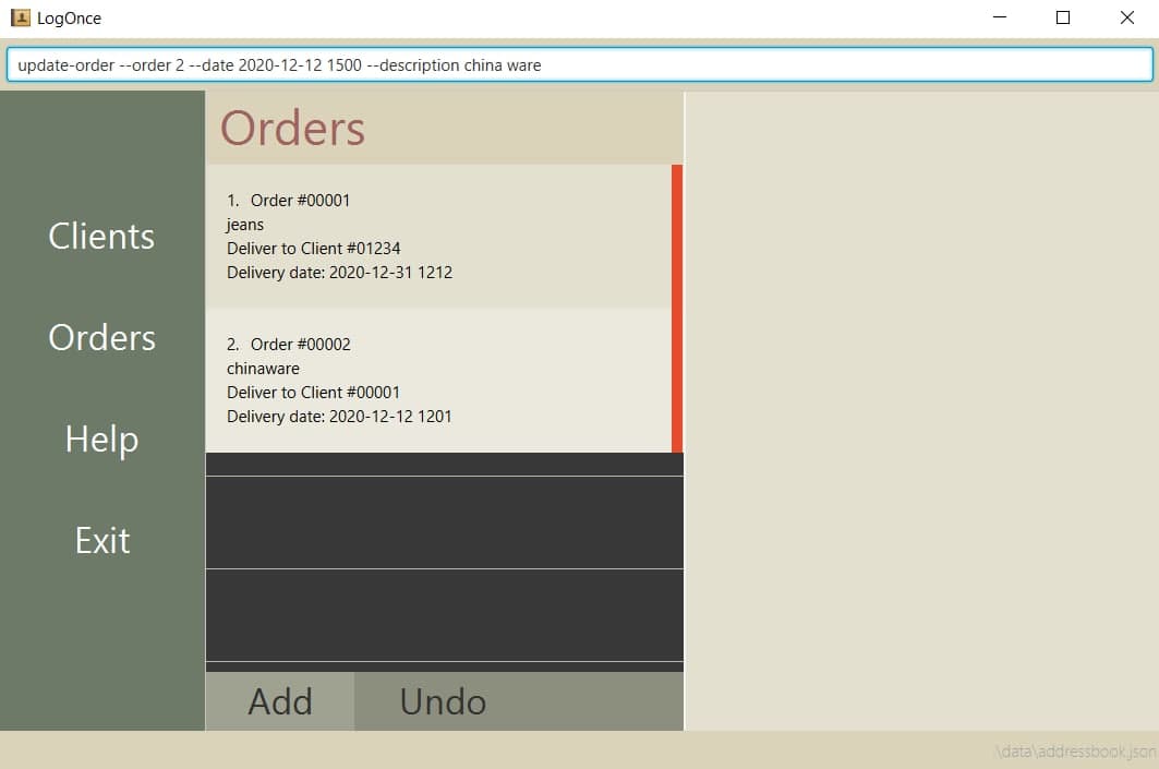 update order example 2 before